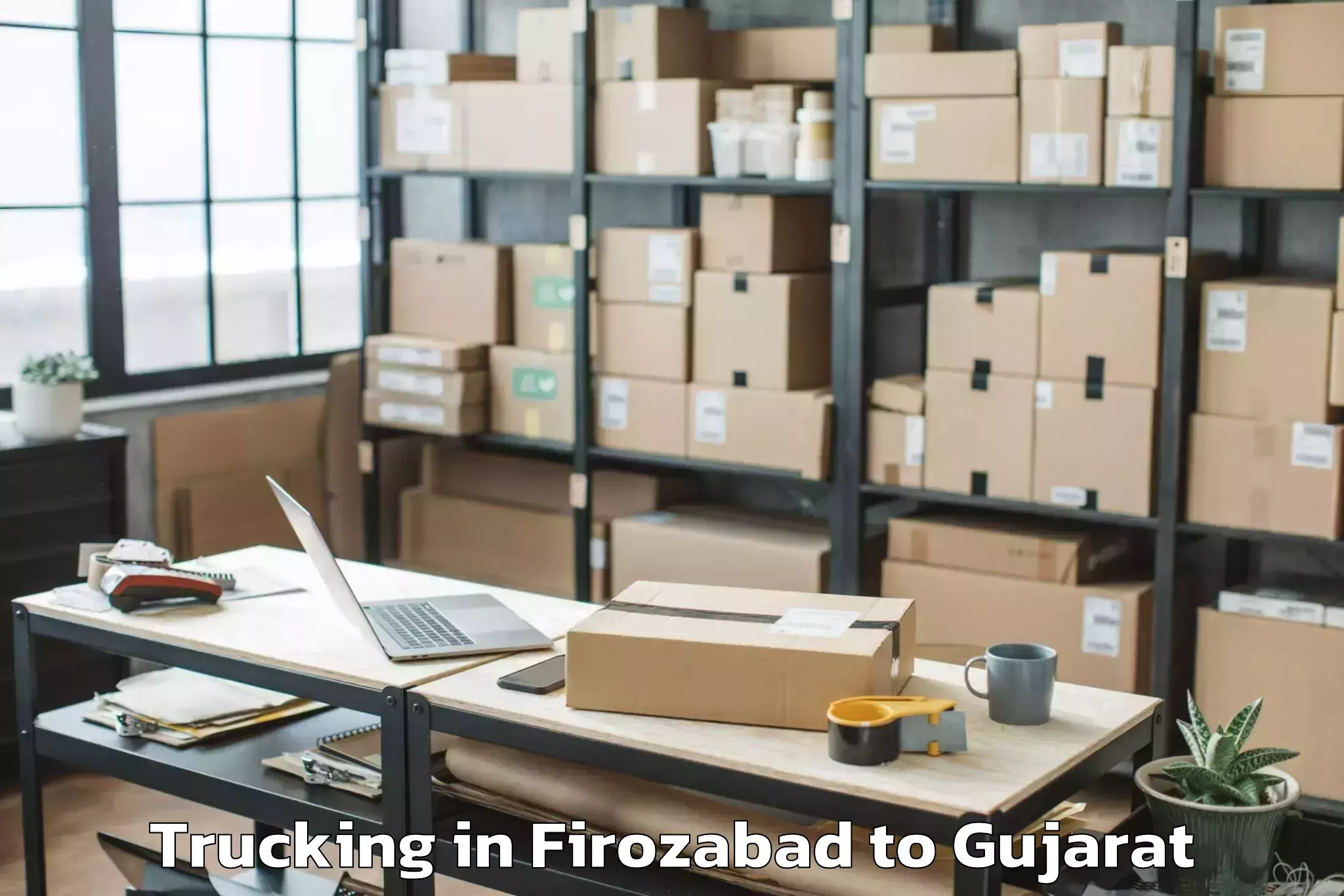 Leading Firozabad to Jambughoda Trucking Provider